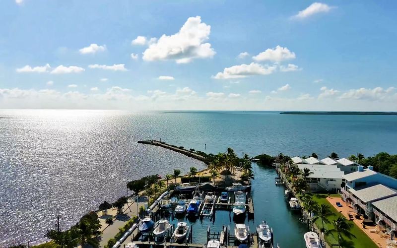 Aerial view of the Kawama marina